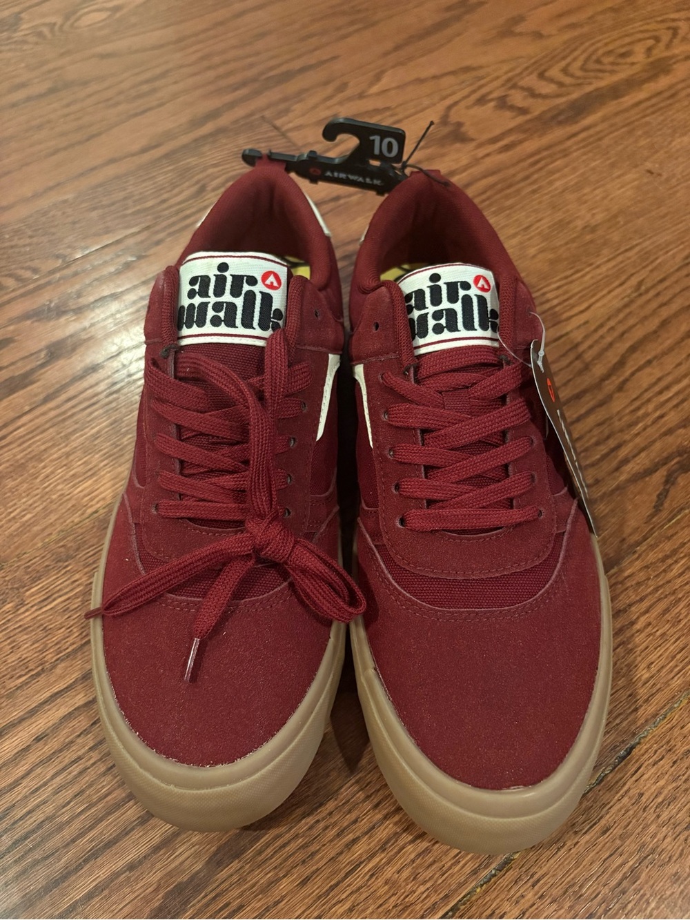 Airwalk Men’s Burgundy Canvas Sneakers with Gum Sole